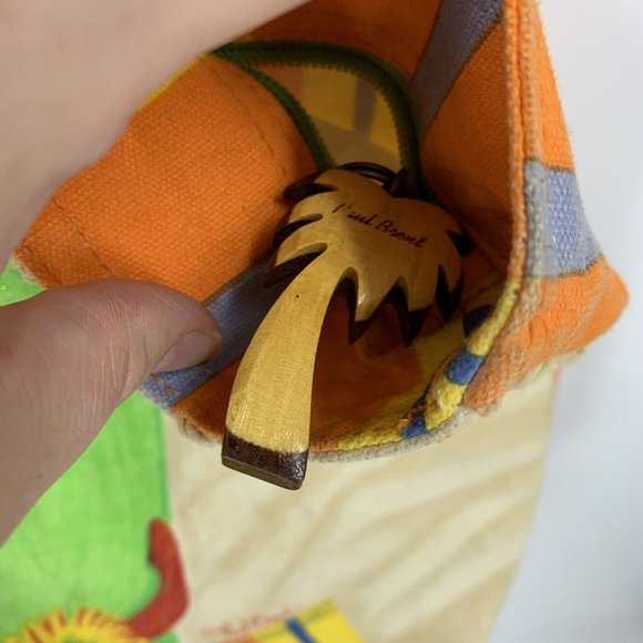 Paul Brent Beach or Pool Tote Bag Flip Flop Print Glass Beads 15" x 7" x 15" - Picture 4 of 8